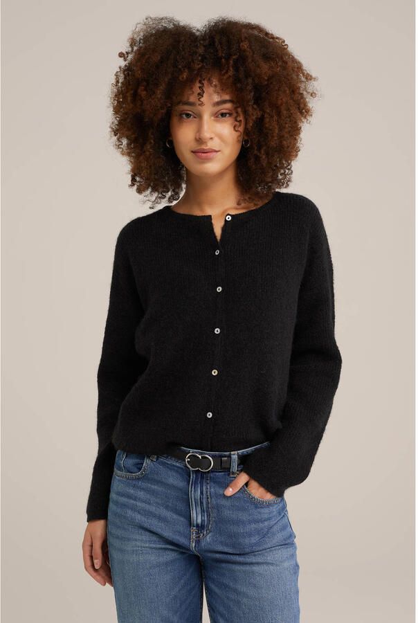 WE Fashion fijngebreid vest zwart