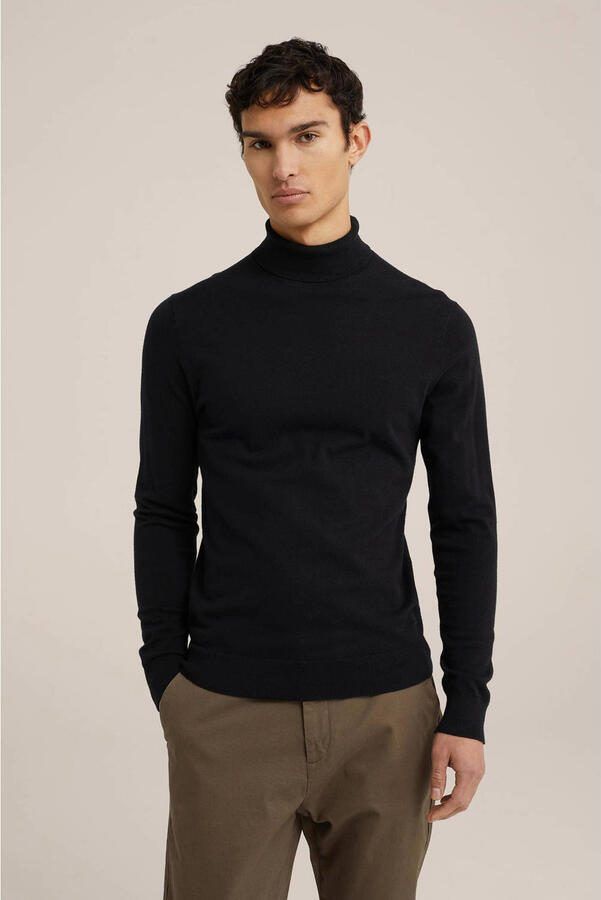 WE Fashion fijngebreide coltrui Black Uni - Foto 1