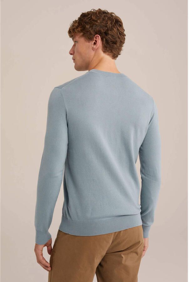 WE Fashion WE Fundamentals fijngebreide trui lichtblauw - Foto 3
