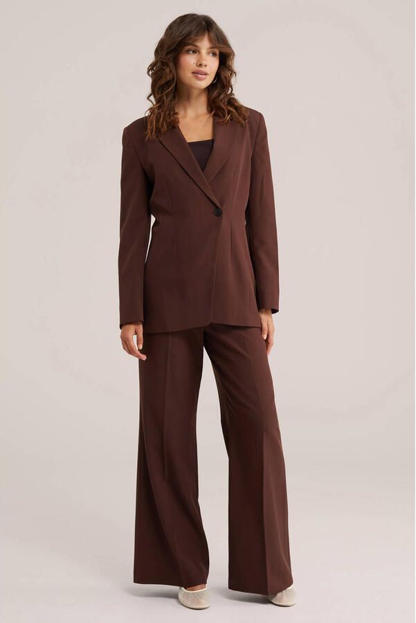 WE Fashion flared broek bruin - Foto 3