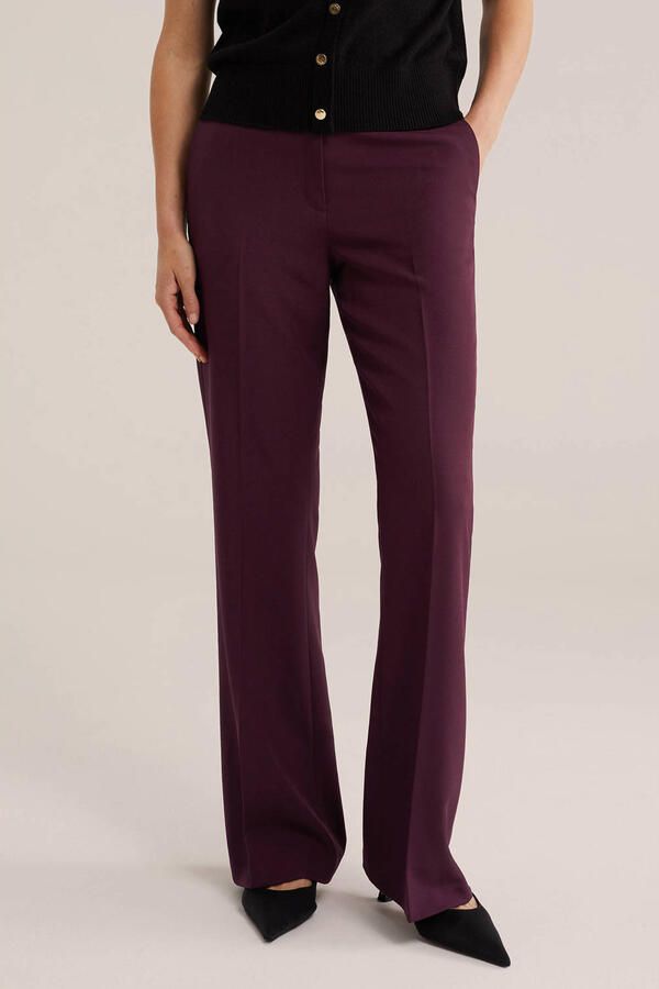 WE Fashion flared broek donkerpaars
