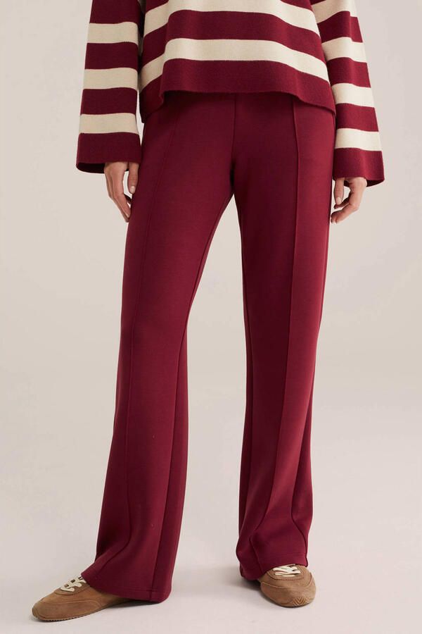 WE Fashion flared broek donkerrood
