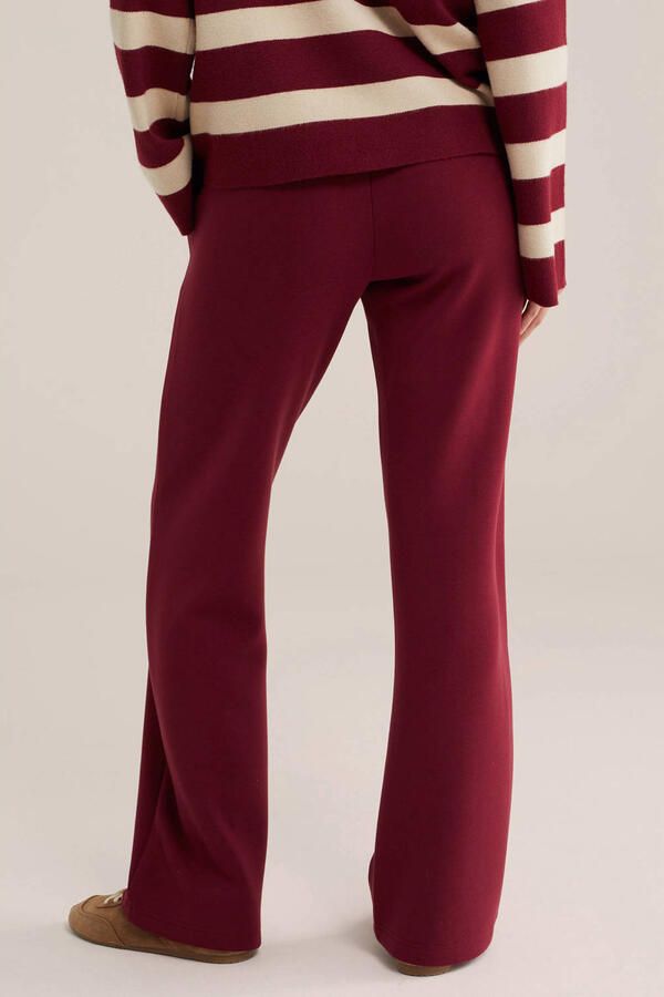 WE Fashion flared broek donkerrood - Foto 2