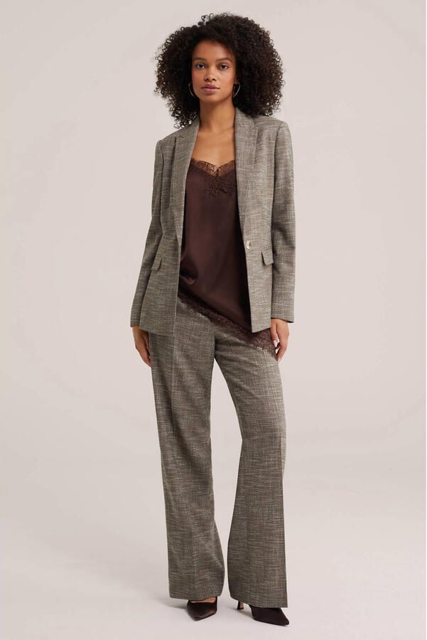 WE Fashion flared broek grijsbruin - Foto 3
