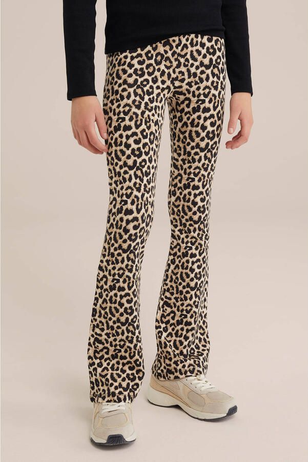 WE Fashion flared broek lichtbruin