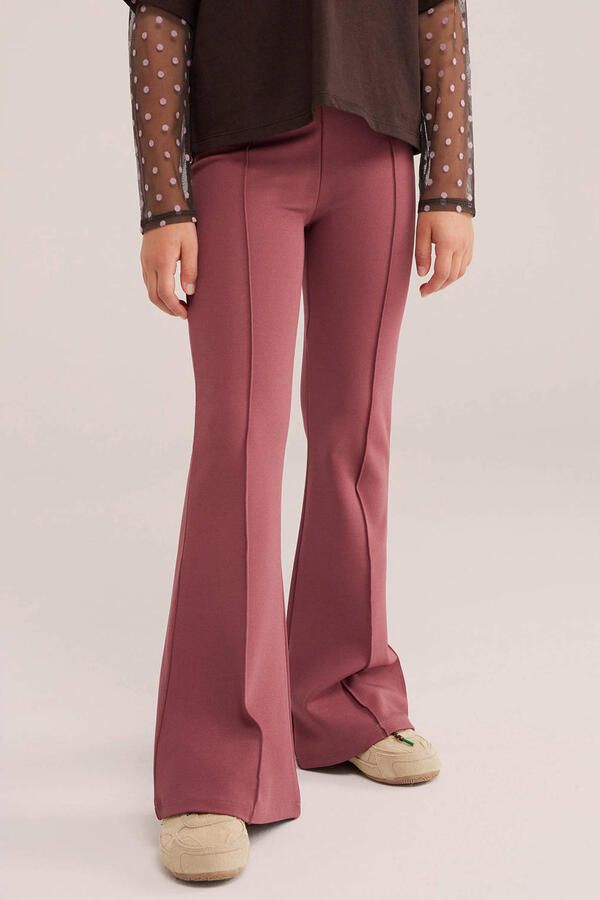 WE Fashion flared broek oudroze