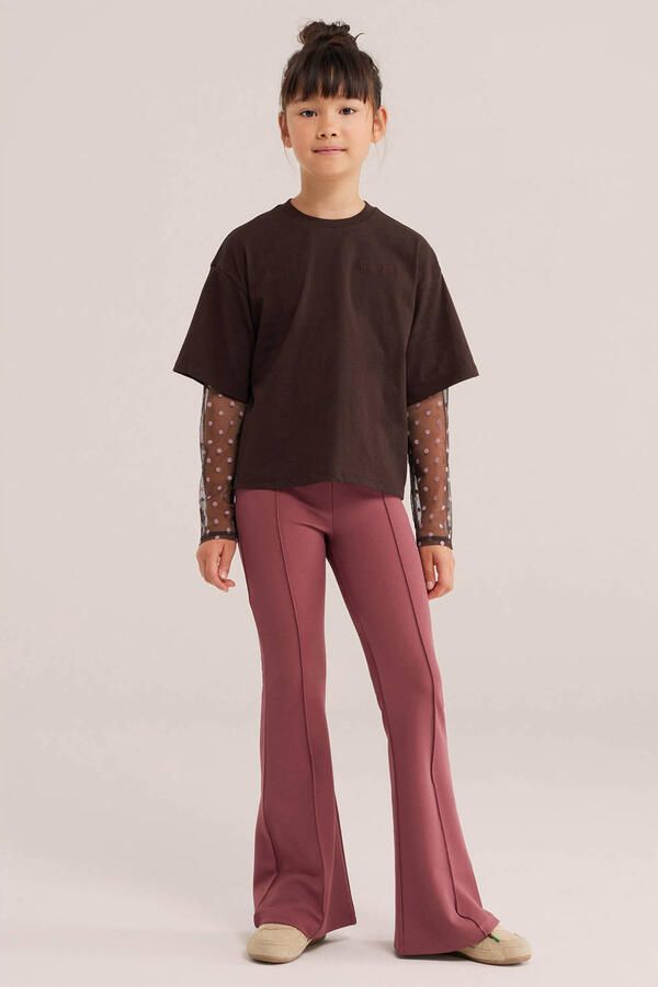 WE Fashion flared broek oudroze - Foto 3