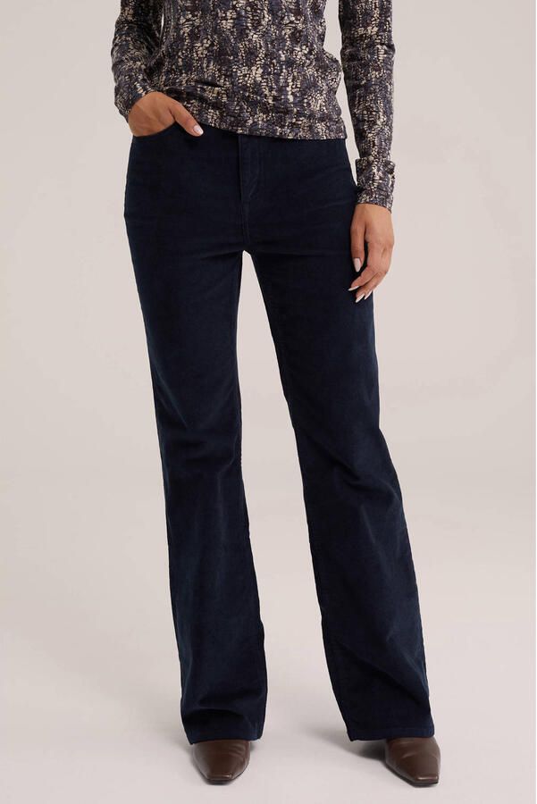 WE Fashion flared jeans donkerblauw