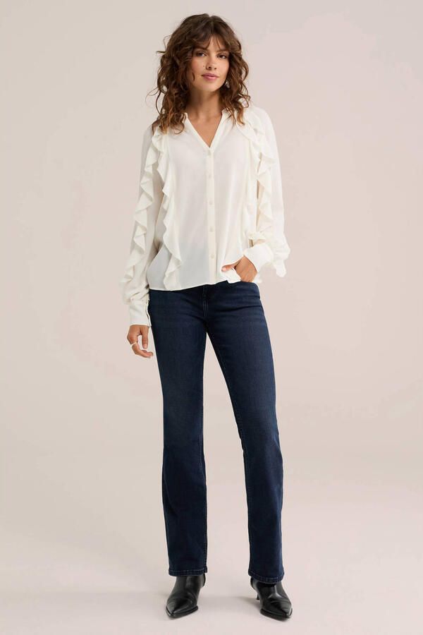 WE Fashion flared jeans donkerblauw - Foto 3