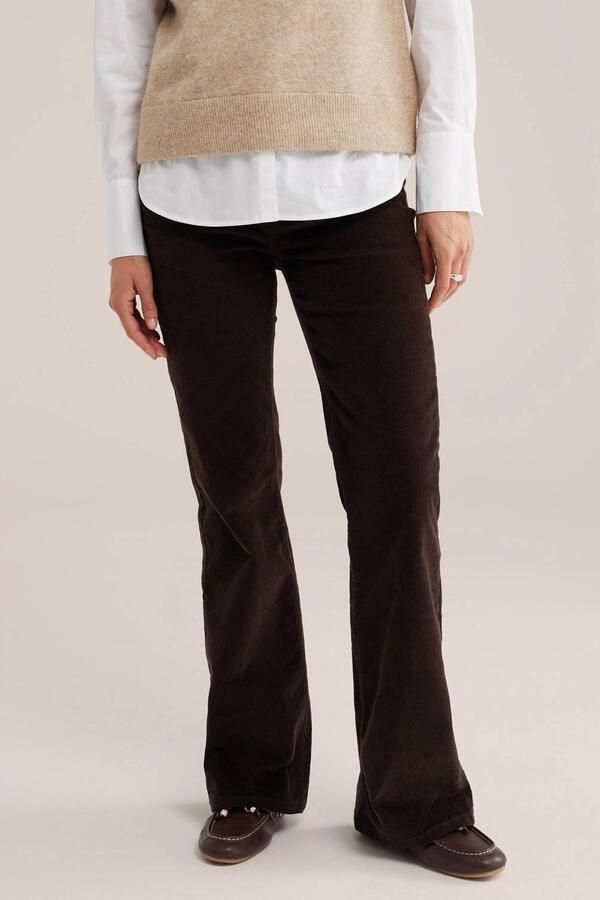 WE Fashion flared jeans donkerbruin