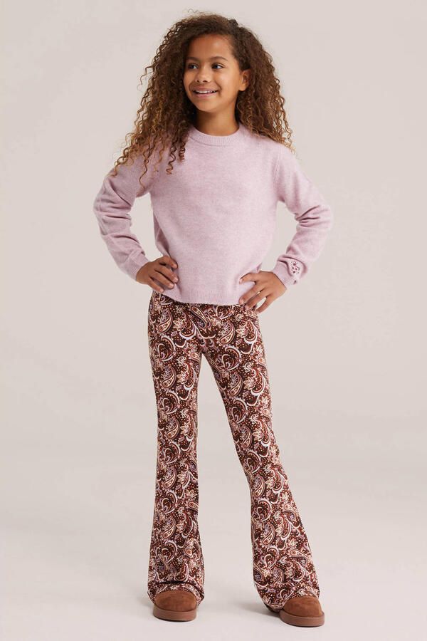 WE Fashion flared legging met print bruin - Foto 2