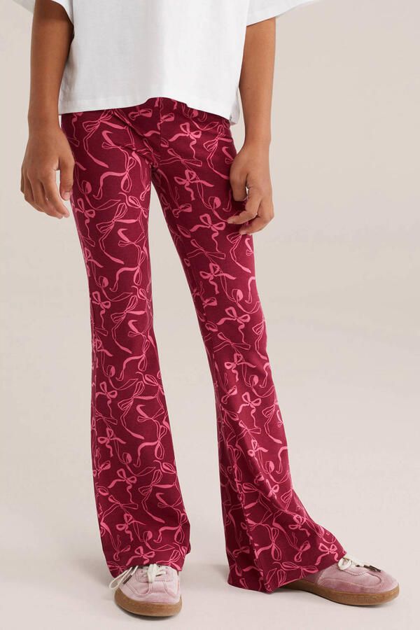 WE Fashion flared legging met print rood