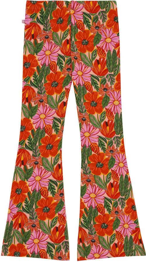 WE Fashion flared legging oranje roze groen - Foto 2
