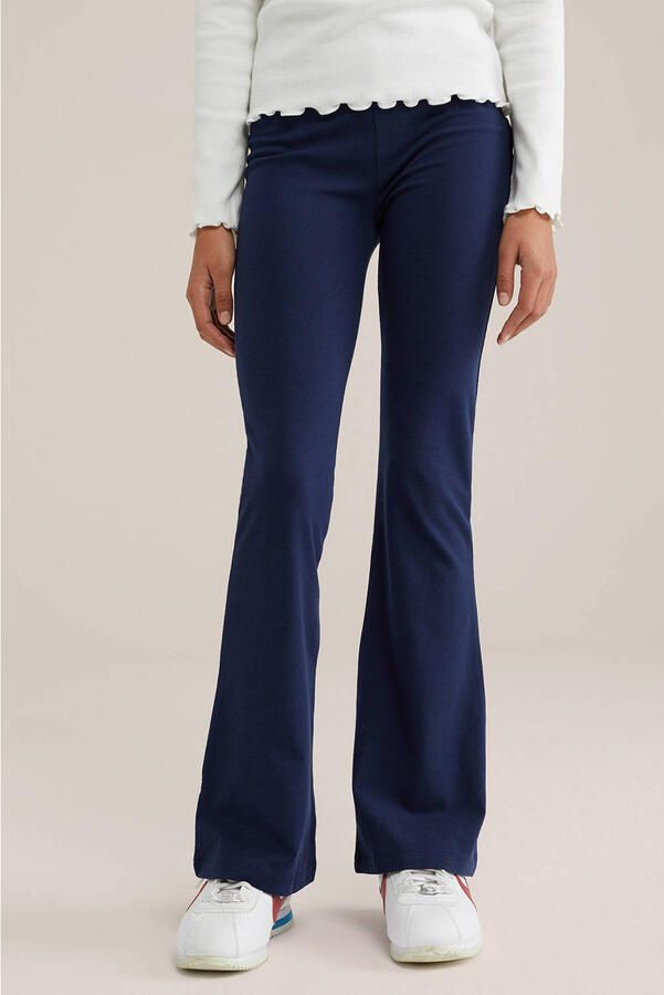 WE Fashion flared legging (set van 2) donkerblauw