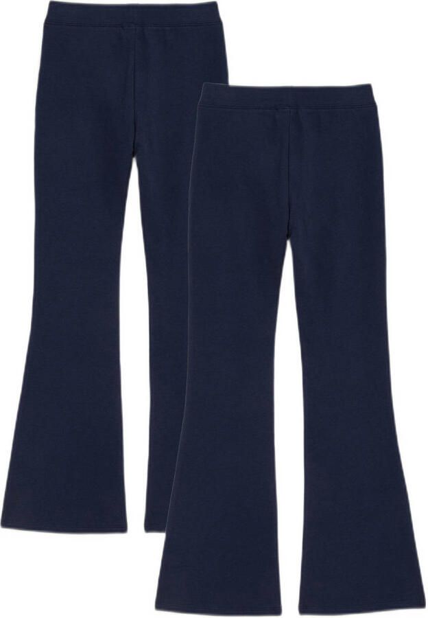 WE Fashion flared legging (set van 2) donkerblauw - Foto 2