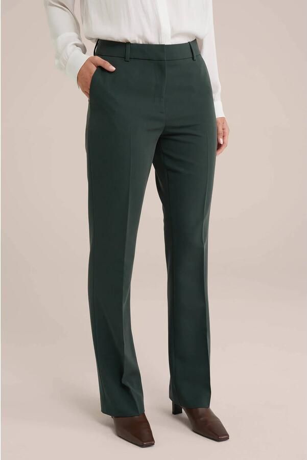 WE Fashion flared pantalon donkergroen