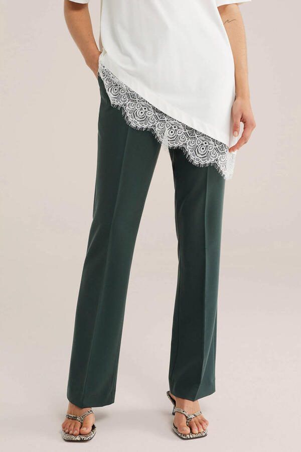 WE Fashion flared pantalon donkergroen - Foto 2