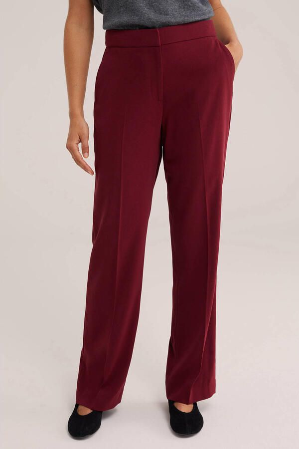 WE Fashion flared pantalon donkerrood