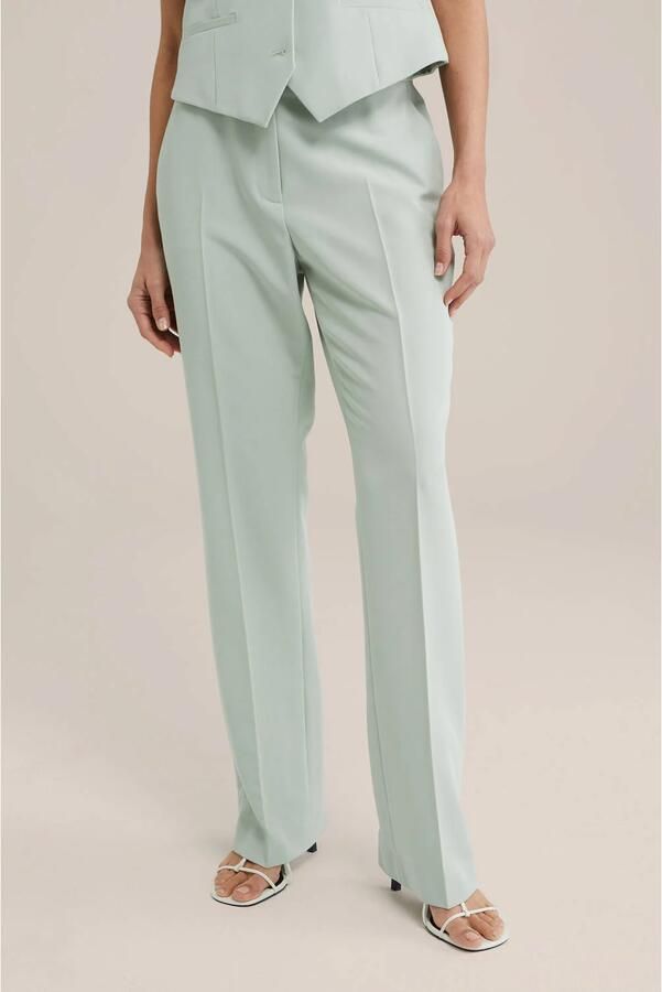 WE Fashion flared pantalon mintgroen