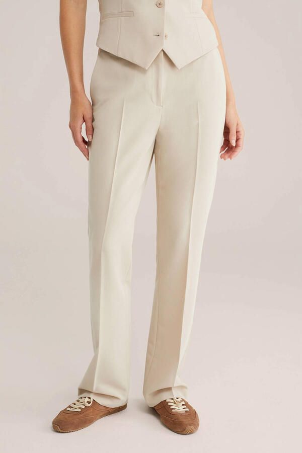 WE Fashion flared regular waist pantalon beige