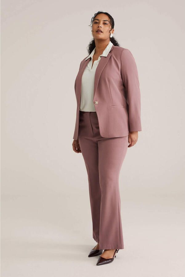 WE Fashion flared regular waist pantalon oudroze - Foto 3