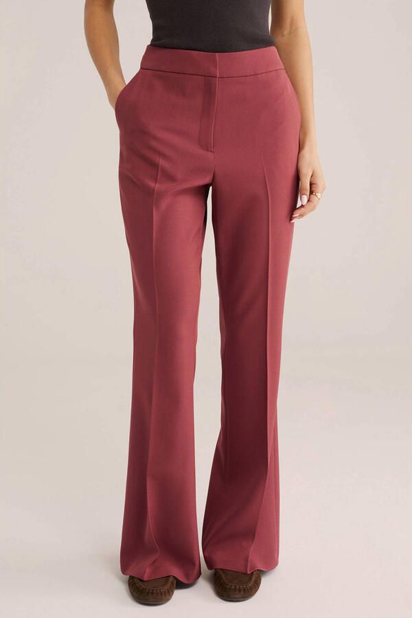 WE Fashion flared regular waist pantalon rood