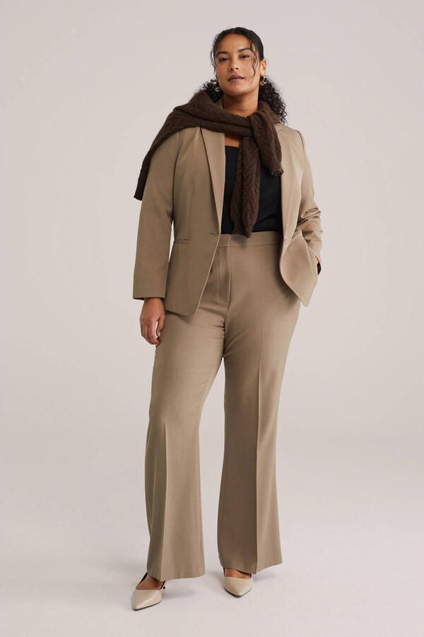 WE Fashion flared regular waist pantalon taupe - Foto 2