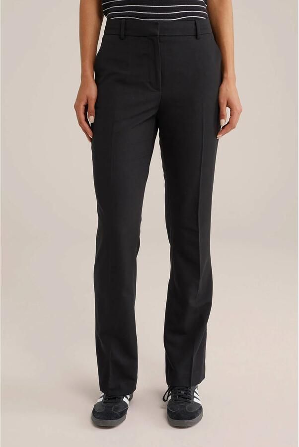 WE Fashion flared regular waist pantalon zwart