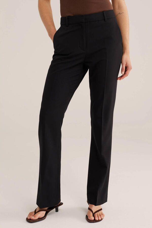 WE Fashion flared regular waist pantalon zwart