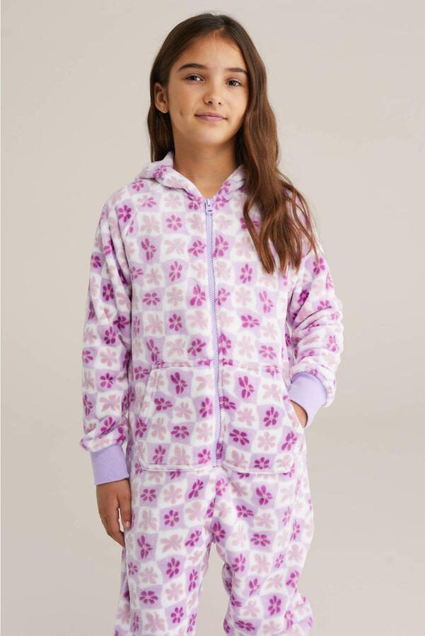 WE Fashion fleece onesie lila paar
