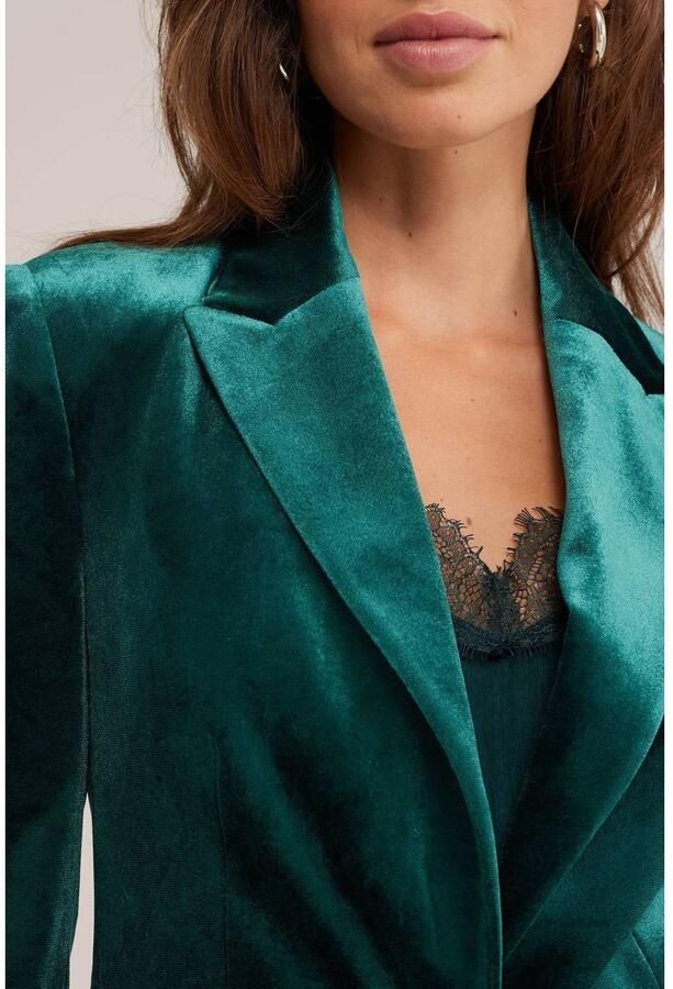 WE Fashion fluwelen blazer donkergroen - Foto 2