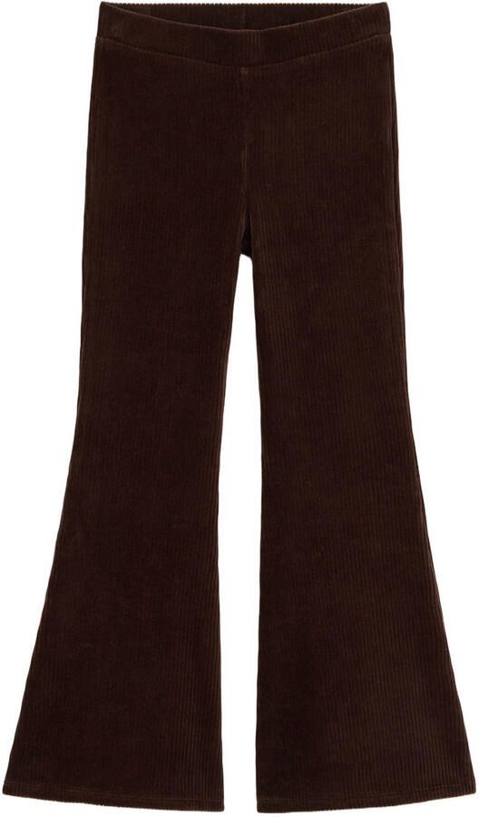WE Fashion fluwelen flared broek donkerbruin
