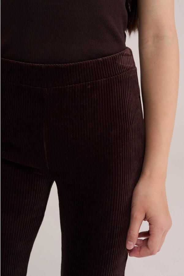 WE Fashion fluwelen flared broek donkerbruin - Foto 2