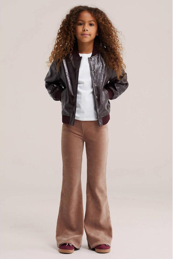 WE Fashion fluwelen flared broek lichtbruin - Foto 2