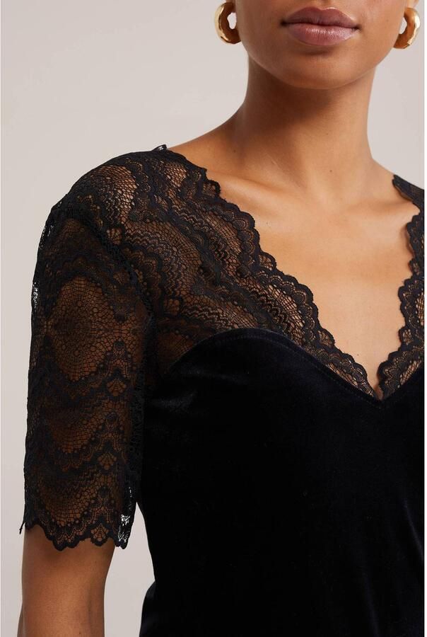 WE Fashion fluwelen top zwart - Foto 2