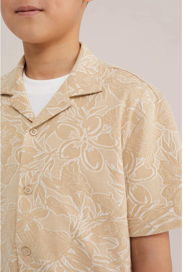 WE Fashion gebloemd casual overhemd zand - Foto 2