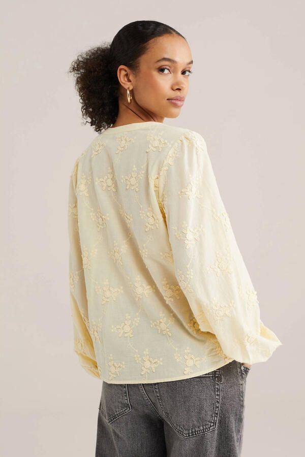 WE Fashion gebloemde blouse lichtgeel - Foto 2