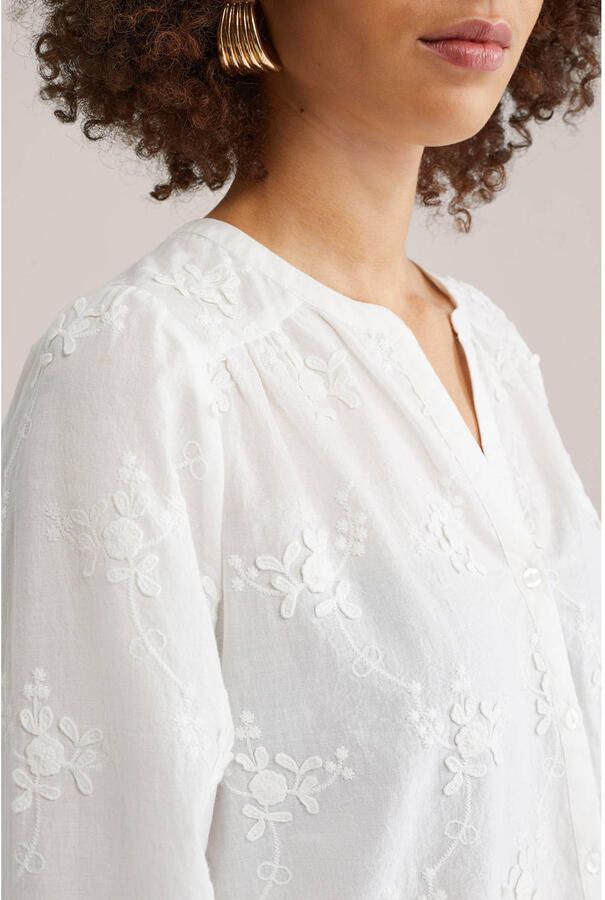 WE Fashion gebloemde blouse wit broderie - Foto 2
