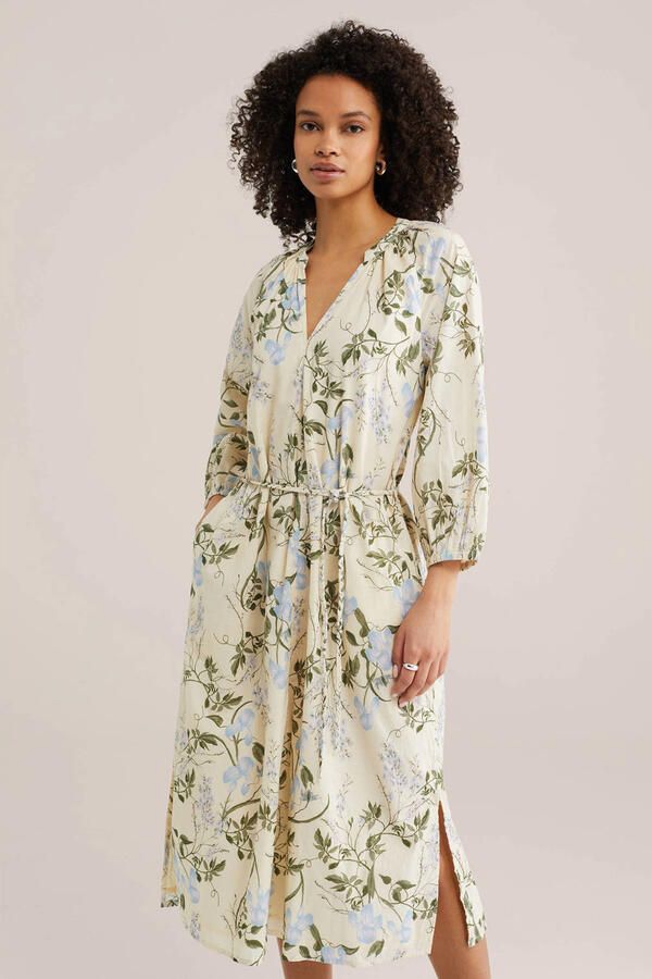 WE Fashion gebloemde blousejurk ecru