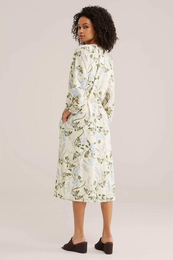 WE Fashion gebloemde blousejurk ecru - Foto 3