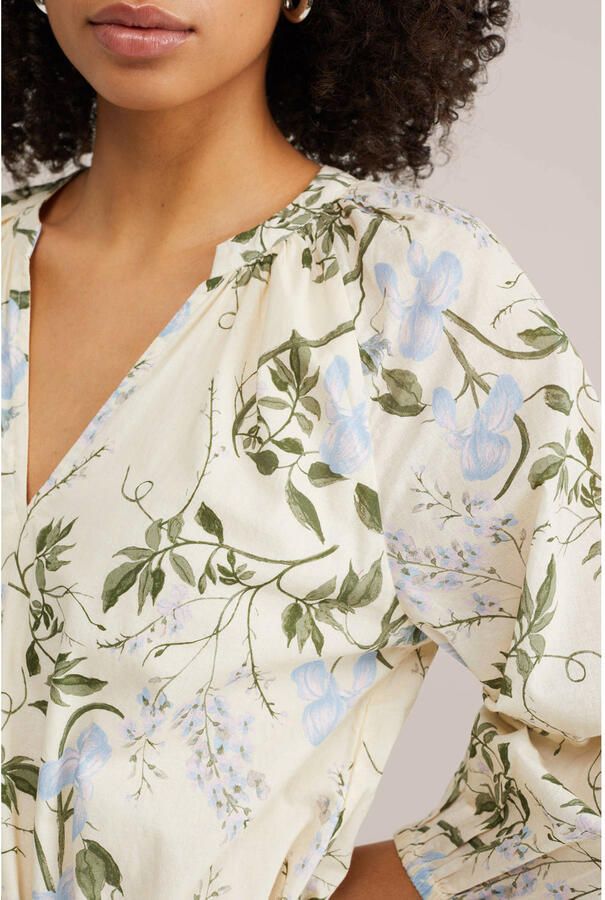 WE Fashion gebloemde blousejurk ecru - Foto 2