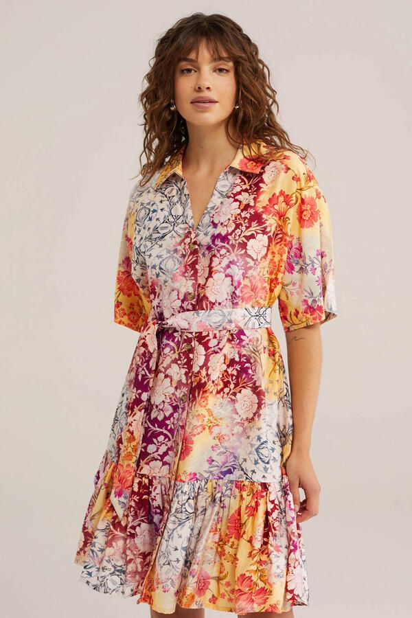 WE Fashion gebloemde blousejurk multi