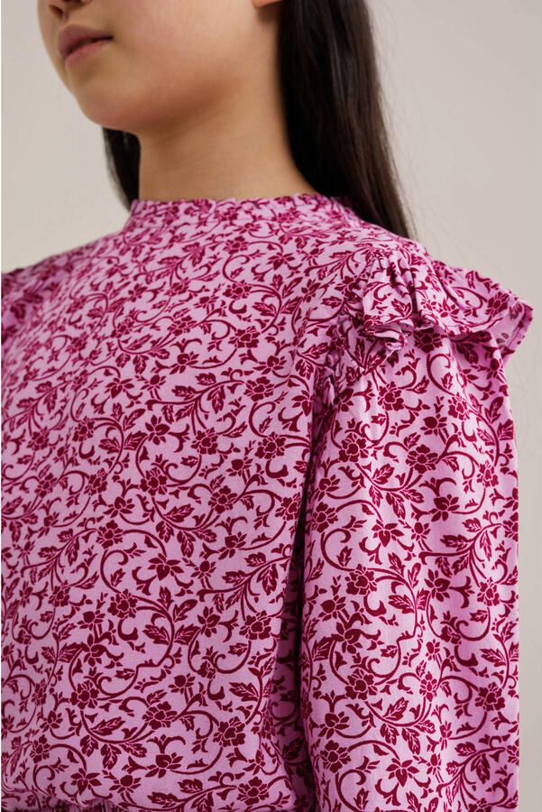 WE Fashion gebloemde blousetop roze - Foto 2