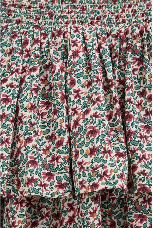 WE Fashion gebloemde korte rok met ruches ecru - Foto 2