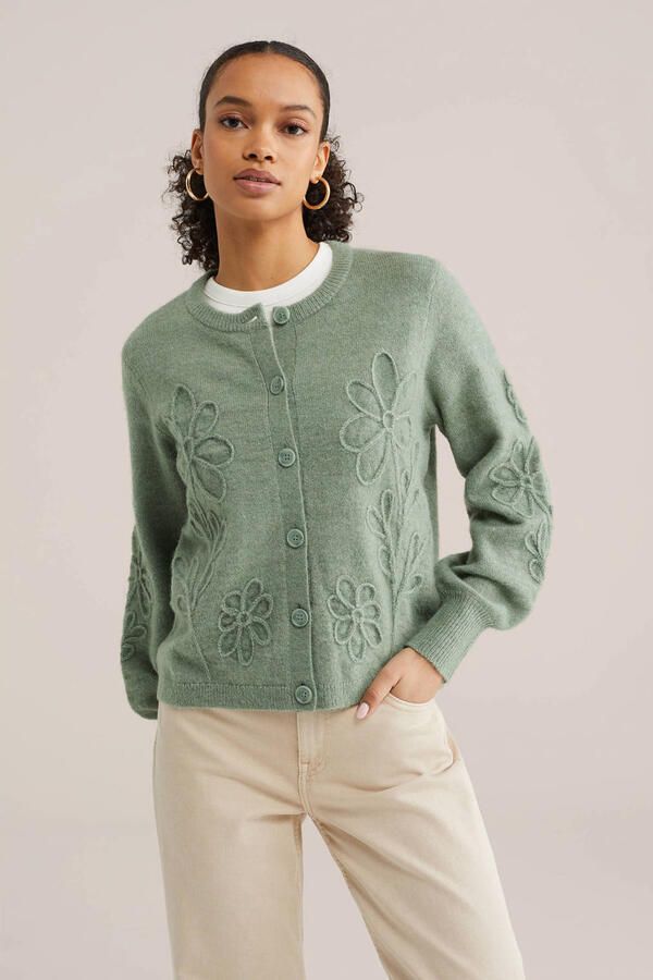 WE Fashion gebloemde vest groen