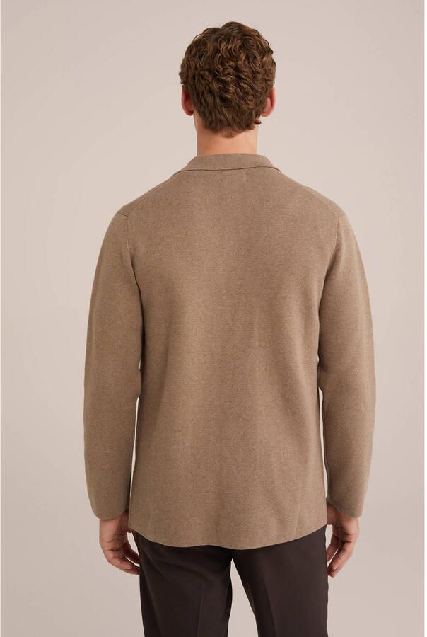 WE Fashion Gebreid colbert fossil