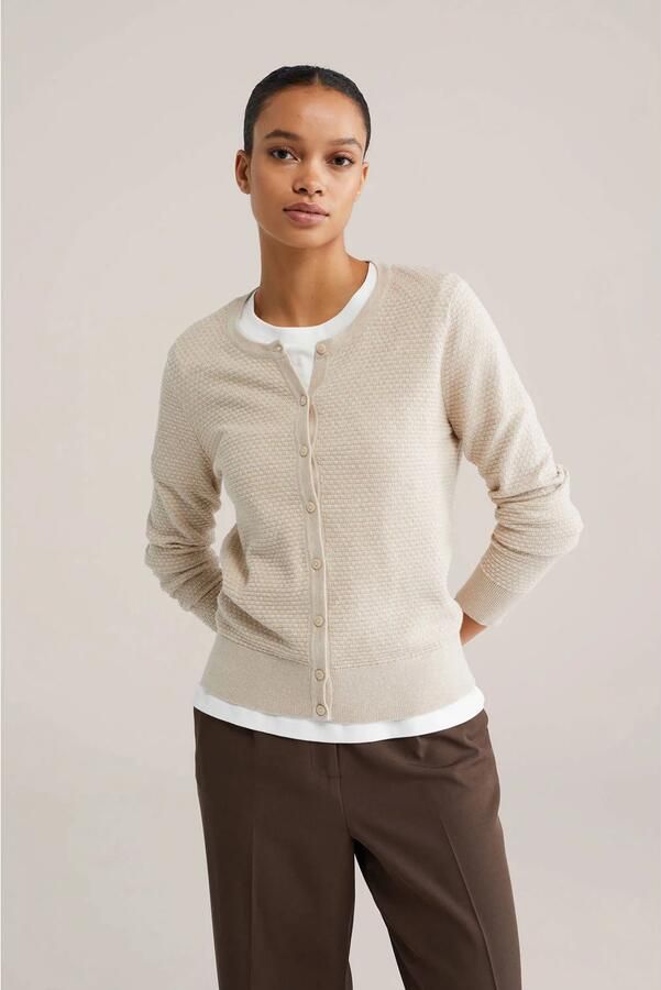 WE Fashion gebreid vest beige