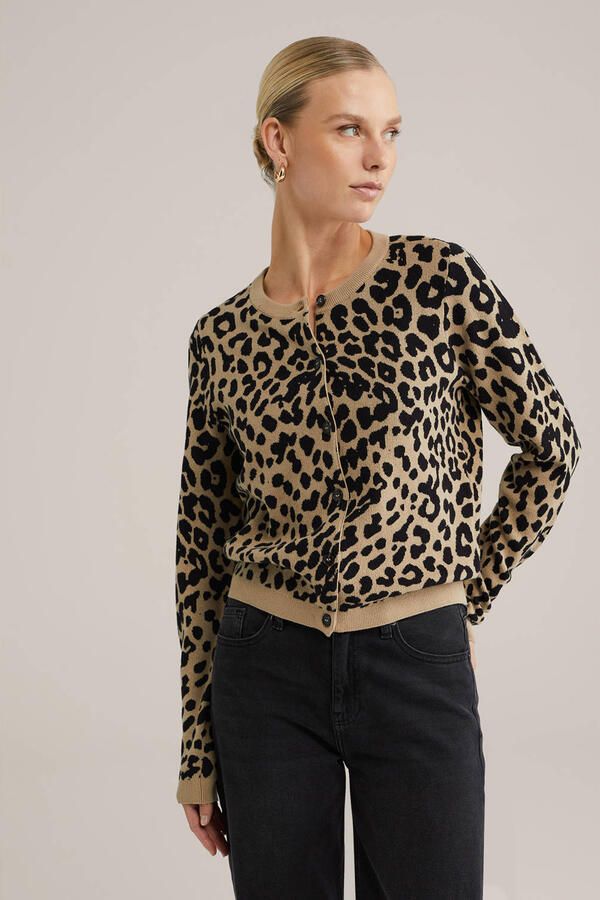 WE Fashion gebreid vest camel