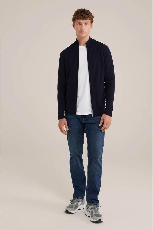 WE Fashion gebreid vest donkerblauw