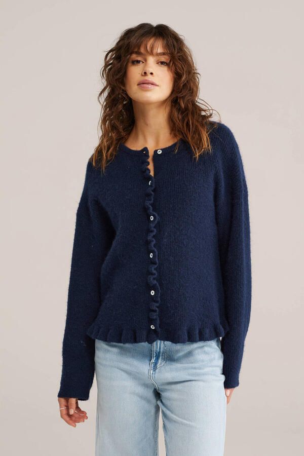 WE Fashion gebreid vest donkerblauw